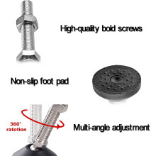 Rodízios de móveis ajustáveis e resistentes, base de nylon reforçada, base com amortecimento de borracha, fácil instalação, altura ajustável,