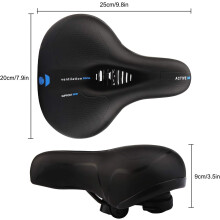 Sella per bicicletta, design ergonomico per un comfort migliorato, superficie in pelle traspirante con foro centrale per la circolazione dell'aria,
