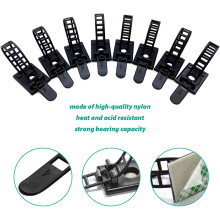 Adjustable Self-Adhesive Cable Management Clips For Under Desk Wire Management, Nylon Cable Straps Adhesive Organizer Multiple Cord, Reusable Cable