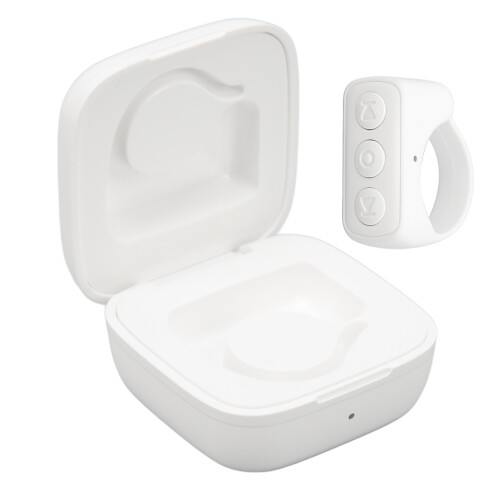 Bluetooth Remote Control Ring for Cell Phone, 10M Range, White