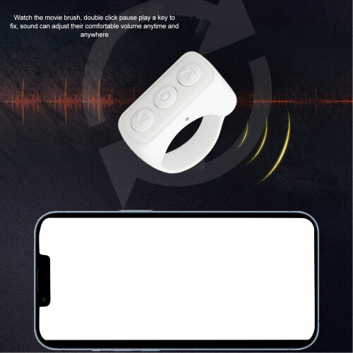 Bluetooth Remote Control Ring for Cell Phone, 10M Range, White 2
