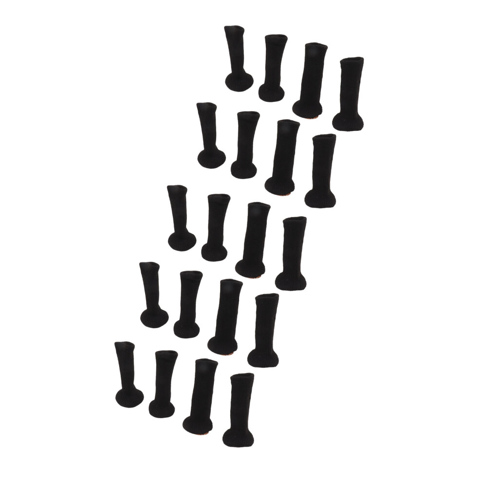 20Pcs Thickened Silicone Felt Floor Protectors For Chairs & Furniture Black 3361370616053