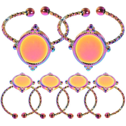 18Stk Multifarbige Ringrohlinge Für DIY Ringe 1