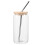 4Sets Glasbecher Mit Bambusdeckel Und Transparent Robust 2
