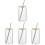 4Sets Glasbecher Mit Bambusdeckel Und Transparent Robust 4