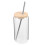 4Sets Glasbecher Mit Bambusdeckel Und Transparent Robust 3