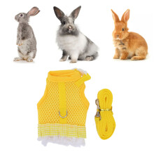 Cute Small Pet Rabbit Harness Leash Set Mesh Adjustable S