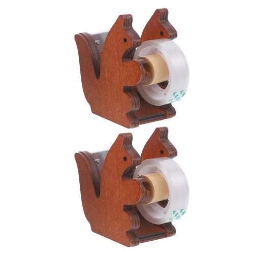 4Pièces Distributeur Ruban Compact Bois Aluminium Couleur Marron 2