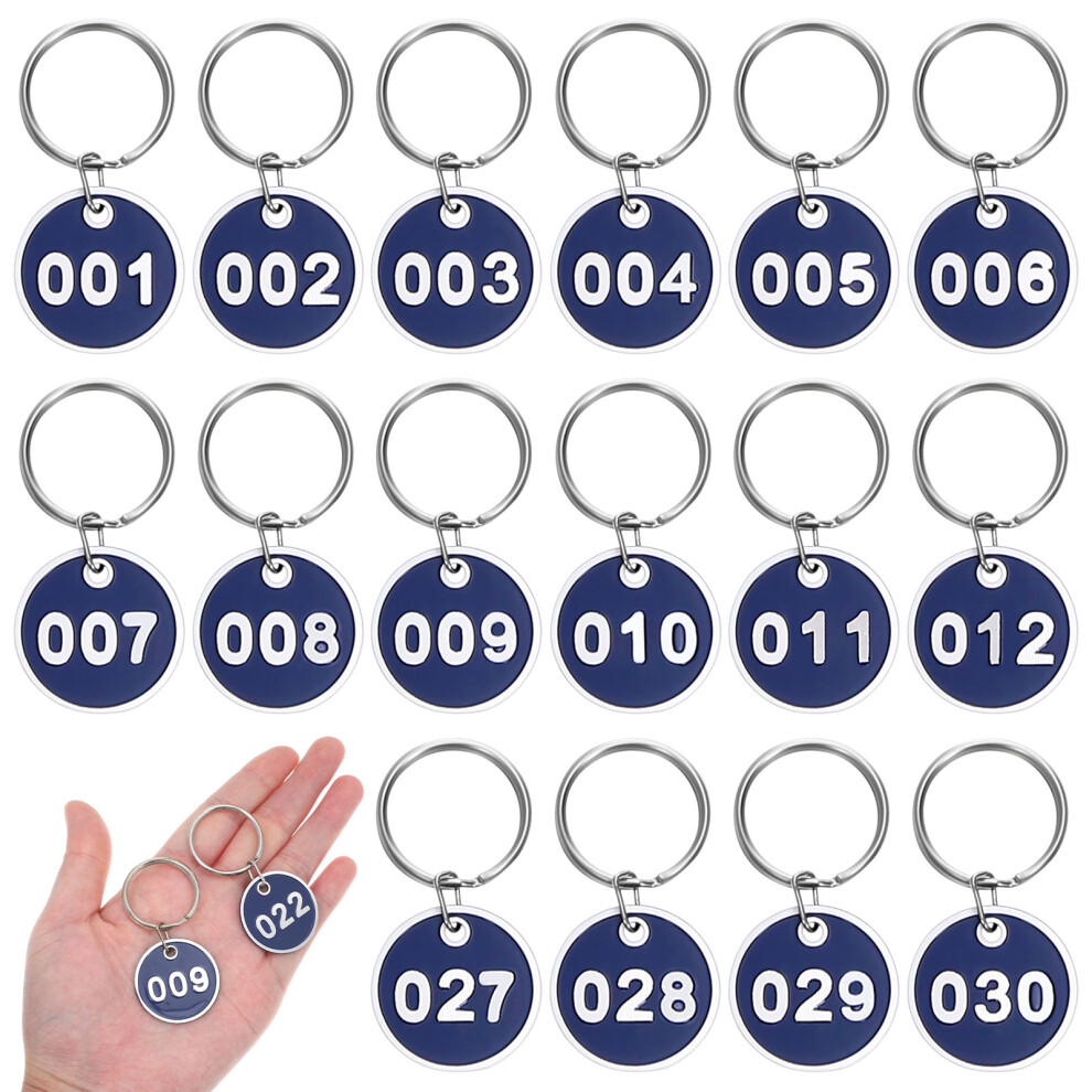 3Sets Blue Key Ring Number Tags For Luggage And Key Management 3593510877578