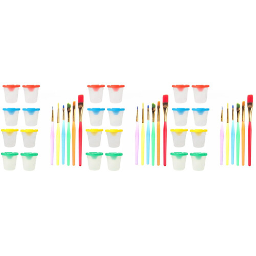 Multi-Colored Paint Cups and Brushes for Painting Accessories 2