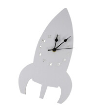 2Pcs Light Grey Wooden Mute Clock Wall-Mounted Decorative Ornament