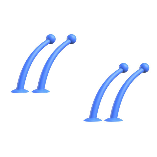 2Pairs Blue Silicone Tentacles Suction Cup Antennae Decoration 2