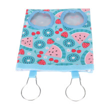 Blue Watermelon Pattern Waterproof Hanging Rabbit Hay Feeder Bag 2 Holes