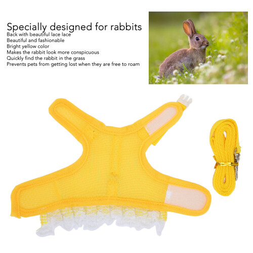 Cute Breathable Mesh Rabbit Harness Leash Set, Adjustable, Small Pet 2
