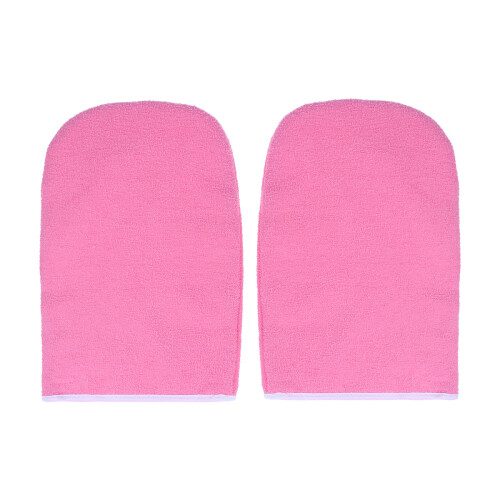 2Paia Rosa Caldi in Cotone Per Trattamenti Con Paraffina