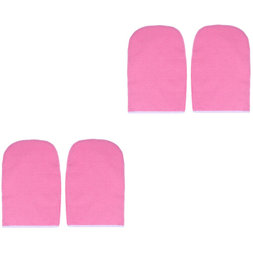 2Paia Rosa Caldi in Cotone Per Trattamenti Con Paraffina 2