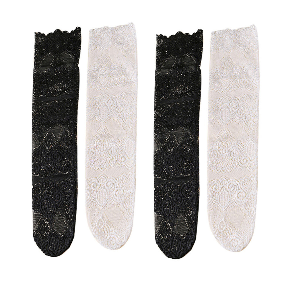 4Paia Femminili Japanese Stockings Pizzo Elastico