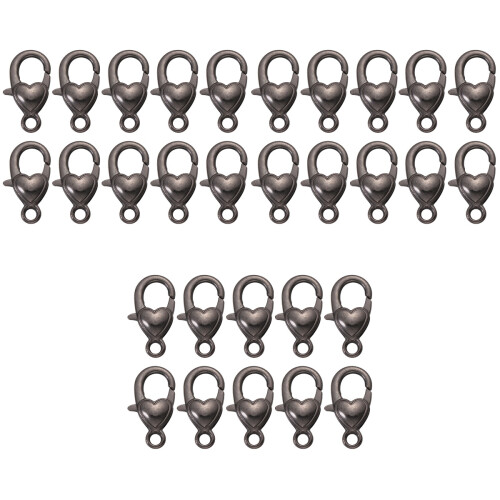 30Pz Moschettoni Neri in Per Gioielli E Portachiavi Resistenti 2