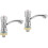 2Pz Rubinetto Per Lavabo Bagno in Metallo Argento Resistente 5