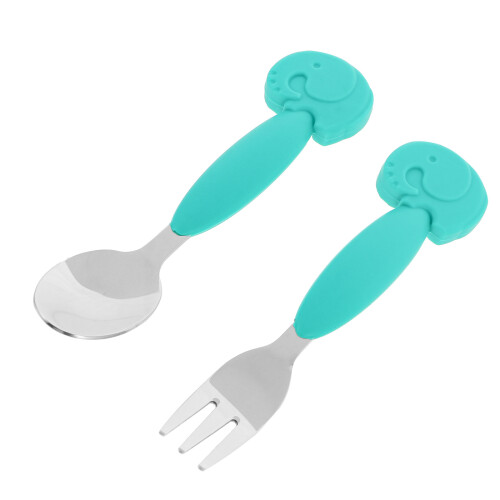 4Pz Set Toddler Verde Silicone E , Manico Antiscivolo 1