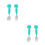 4Pz Set Toddler Verde Silicone E , Manico Antiscivolo 5