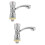 2Pz Rubinetto Per Lavabo Bagno in Metallo Argento Resistente 7