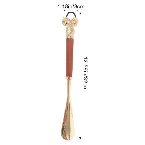 Calzascarpe Per Anziani in Zinco E Legno Marrone Portatile 1