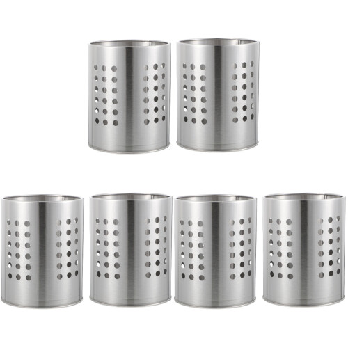 6Pz Organizer Tavola Acciaio Argento, Porta Bacchette E 2