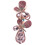 2Pz Rosa Metallo Con Clip Decorativa 3