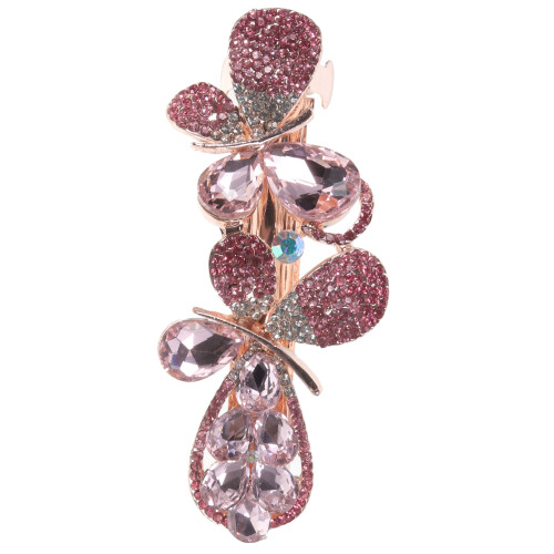 2Pz Rosa Metallo Con Clip Decorativa 2