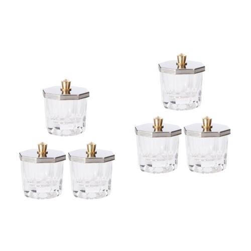 6Pz Manicure Art Dish in Trasparente Per Polveri E Liquidi 2