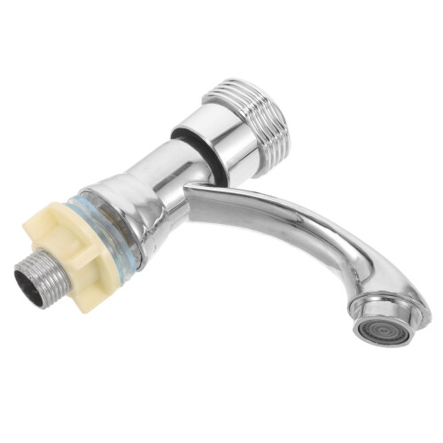 5Pz Rubinetto Per Lavabo Bagno in Zinco Argento Alta Durata 2