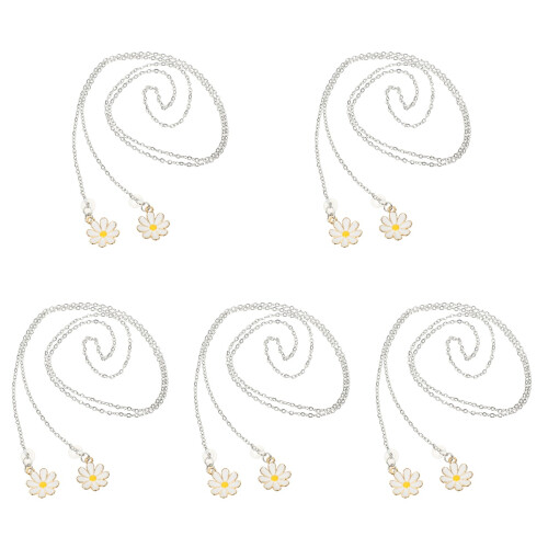 5Pz Catena Anti- Auricolari Argento Decorativa E Leggera 1
