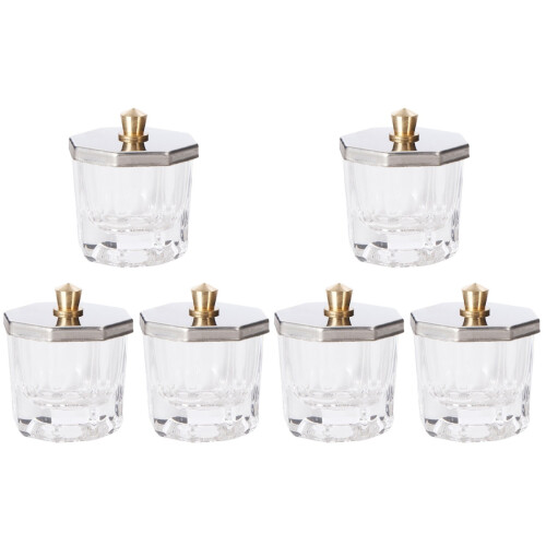 6Pz Manicure Art Dish in Trasparente Per Polveri E Liquidi 1