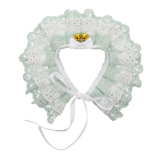 2Pz Bavaglino Gatto Pizzo Con Decorazione Chic