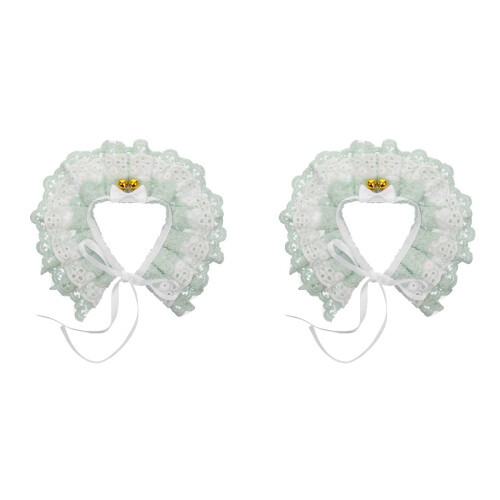 2Pz Bavaglino Gatto Pizzo Con Decorazione Chic 1
