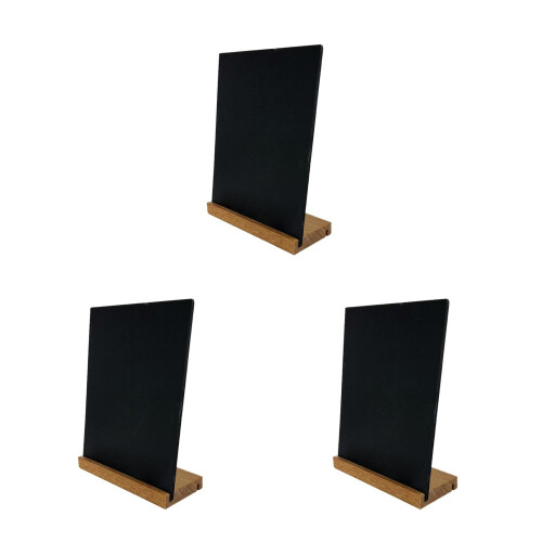 3Pz Mini Lavagna in Legno Nero, Decorativo E Riutilizzabile 2