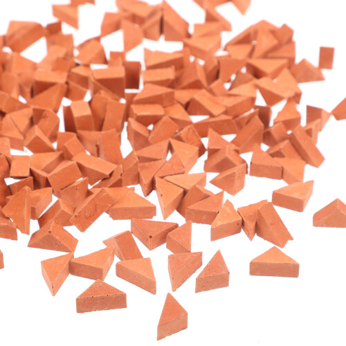 1000Pz Mini Mattoni Triangolari Arancioni Per Scenari E Gioco Bambini