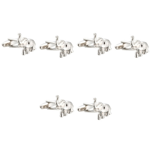 3Paia Moda Elefante Argento Per Decorazione Camicia Unica 2