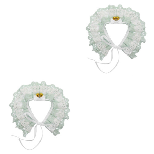 2Pz Bavaglino Gatto Pizzo Con Decorazione Chic 2