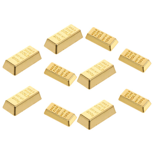 30Pz Mattoncini Oro Miniaturizzati in Metallo Per Decor E 1