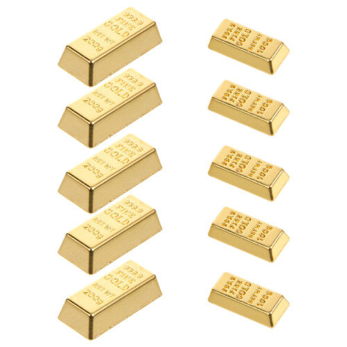 30Pz Mattoncini Oro Miniaturizzati in Metallo Per Decor E 2