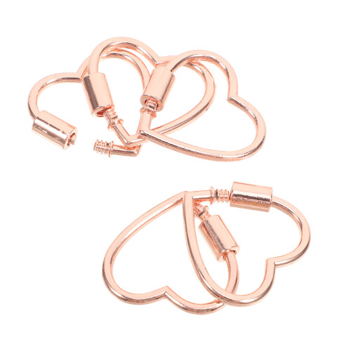 10Pz Moschettoni Cuore Rosa Per Collane E Bracciali Artigianali