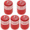 5Pz Valvola Acciaio Inox Rosso Design Unico E 4