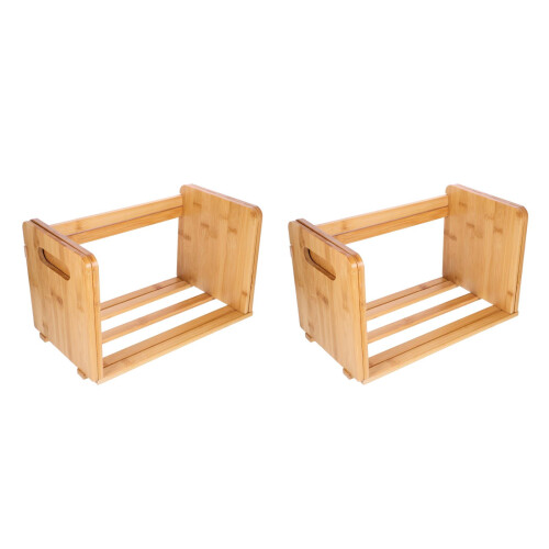 2Pz Mensola Desktop in Legno Khaki Per Libri E Cd 2