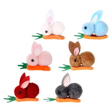 30Pz Fermagli Peluche Coniglio Carota Mini Colorati