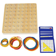 5Set Geoboard in Legno Per Bambini Strumento Educativo