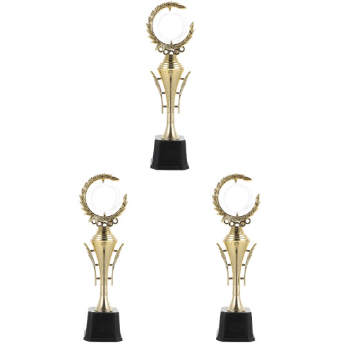 3Pz Trofei Oro Coppa Premio Con Base Per Incisione 1