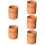 5Pz Organizer Scrivania in Rattan Marrone Per Penne E 10