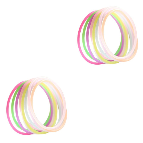 100Pz Braccialetti Fluorescenti Jelly Silicone Per Feste E Regali 2